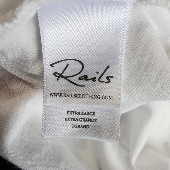 Rails Luella Pleated Top Ivory V Neck Ruffle Peplum Balloon Sleeve XL - Picture 7 of 8